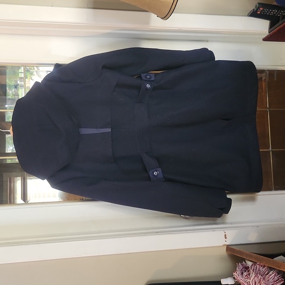 Dark Navy wool winter coat size large - Picture 4 of 10